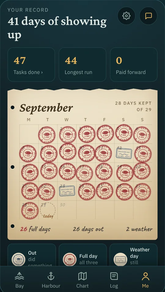 A stamp for every day screen