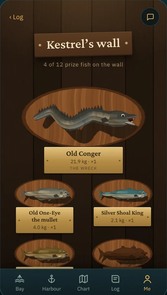 62 fish to log screen